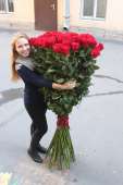 51 гигантская Красная роза 140 см